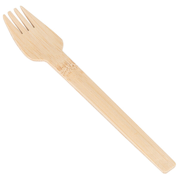 Bambu® 061500 Veneerware® 6 1/2" Disposable Bamboo Fork 250/Case