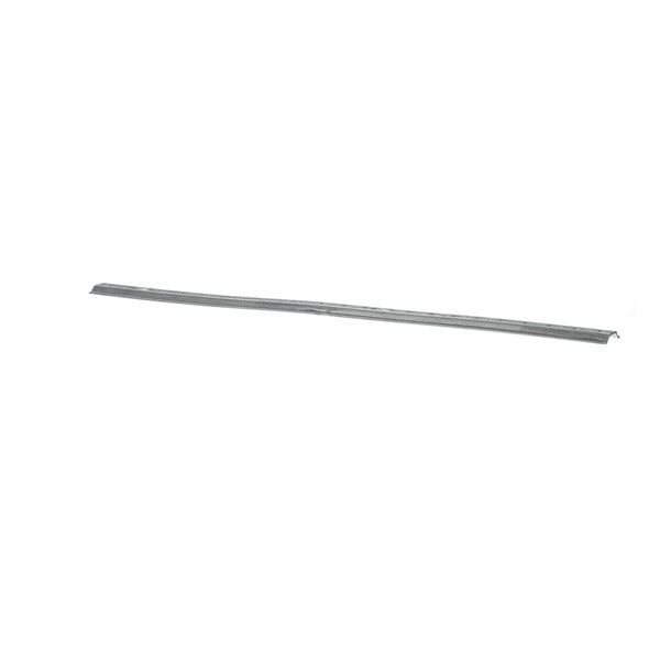 A long metal bar with a handle on a white background.