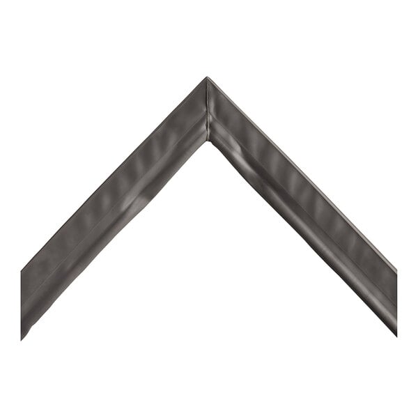 A black plastic Beverage-Air door gasket with a curved edge.