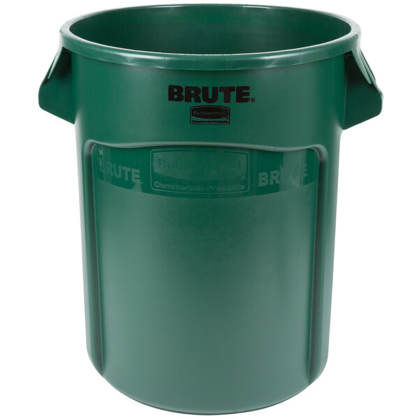 Green Recycling 20-Gallon Rubbermaid Commercial Products 1926828 Brute Heavy-Duty Round Recycling/Composting Bin