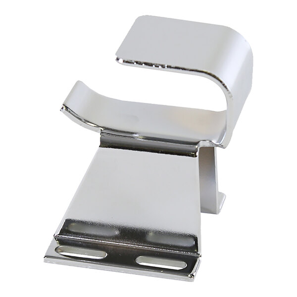 A metal adjustable wide offset hook with a shiny finish, designed for mounting.