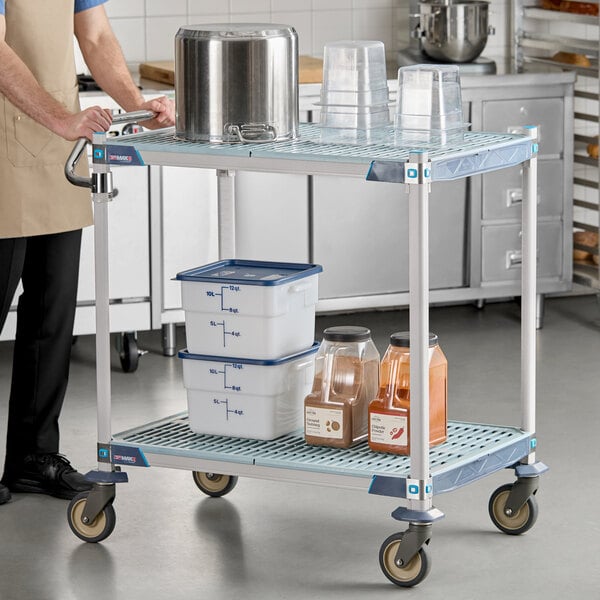 Metro MXUC1830G-25 MetroMax i 2 Shelf Utility Cart with 5" Polyurethane Casters 18" x 30"