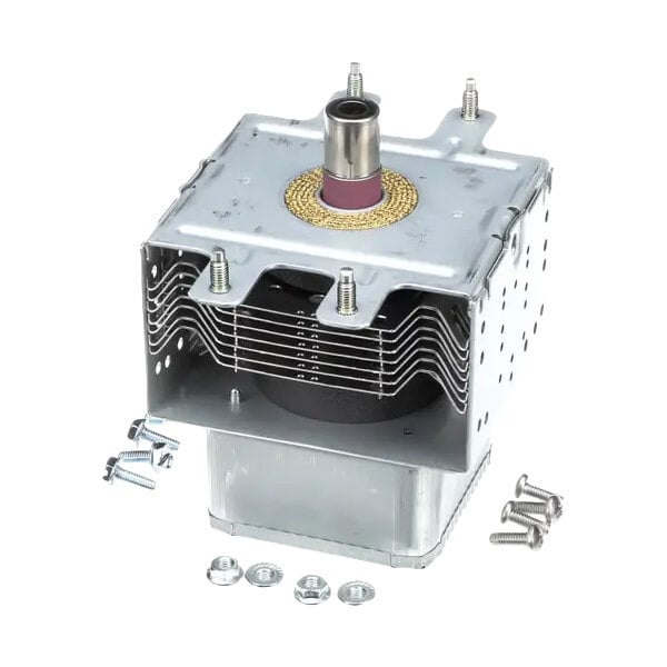 A TurboChef NGC-3015 magnetron with accompanying screws and nuts.