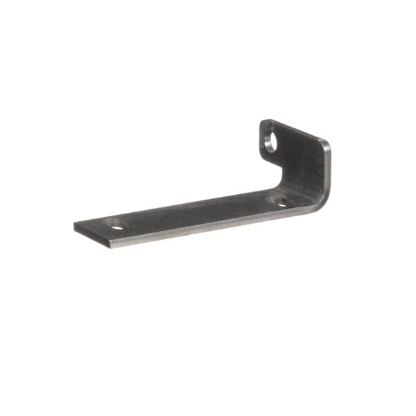 A metal Henny Penny control side hinge bracket with holes.