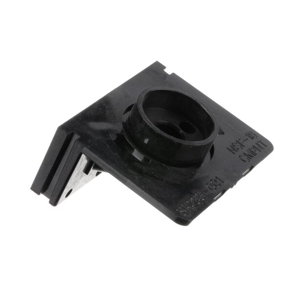 A black plastic Servend diffuser block with a hole.