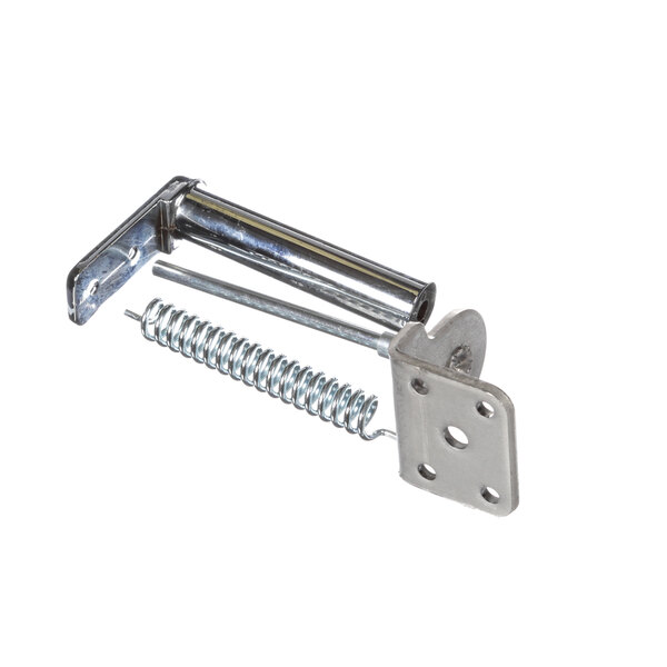a metal spring and a piece of metal