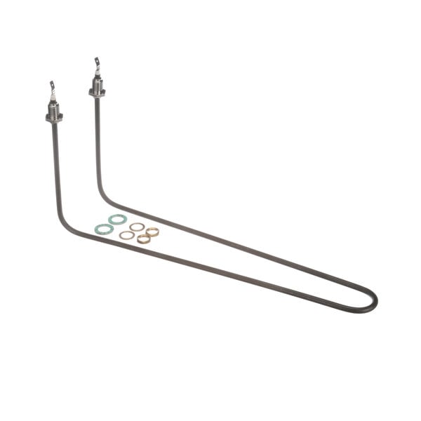 A pair of Nemco 500w metal heating elements with metal rings on the ends.