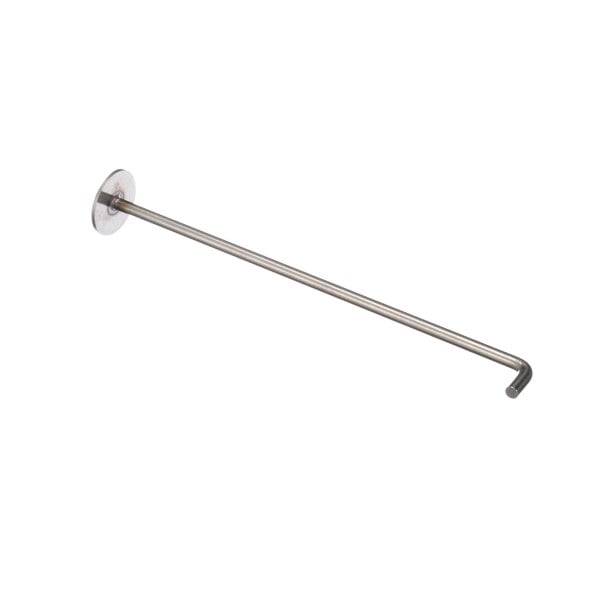 A long thin stainless steel rod with a round base.