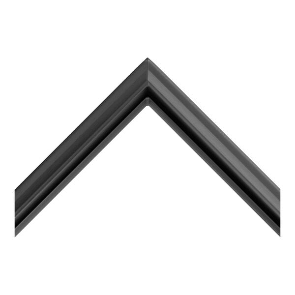 A black, L-shaped door gasket with a smooth, slightly rounded profile, shown against a white background.