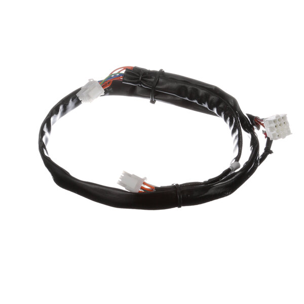 A black cable with black and white connectors.