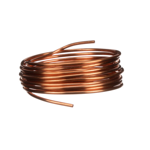 A close-up of a copper wire coil.