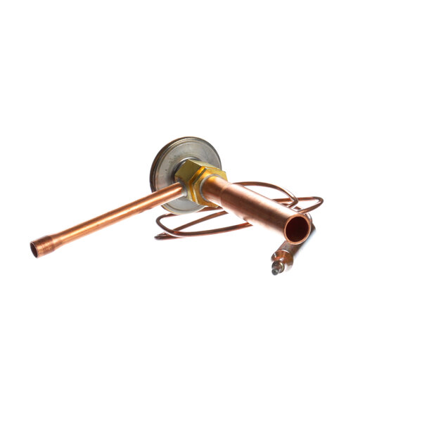 A copper Hoshizaki valve with a round base and a metal handle.