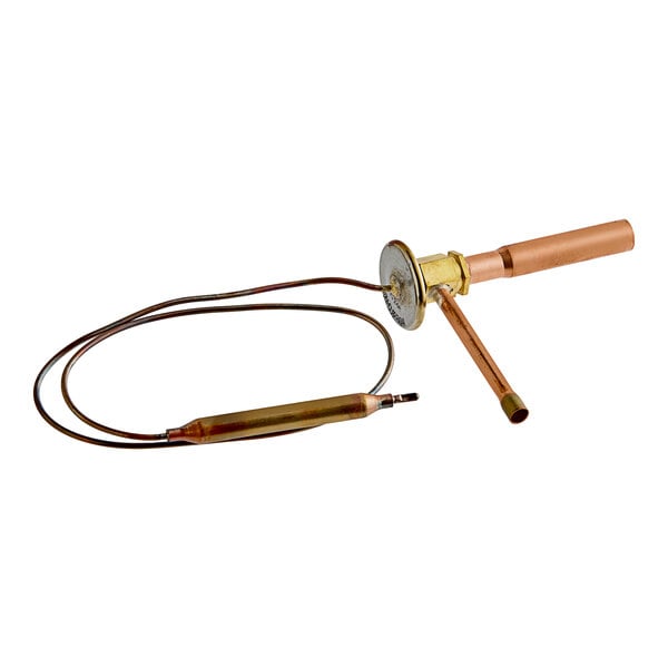 A copper and brass Hoshizaki Valve-Txv with a metal handle and wire.