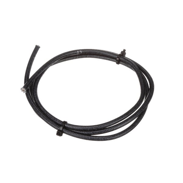 A close-up of Hatco black electrical wire.