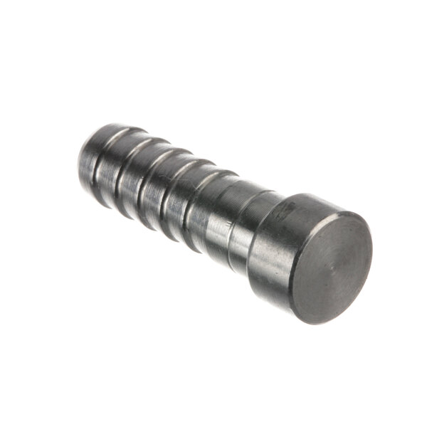 A close-up of a metal rod with a screw on the end.