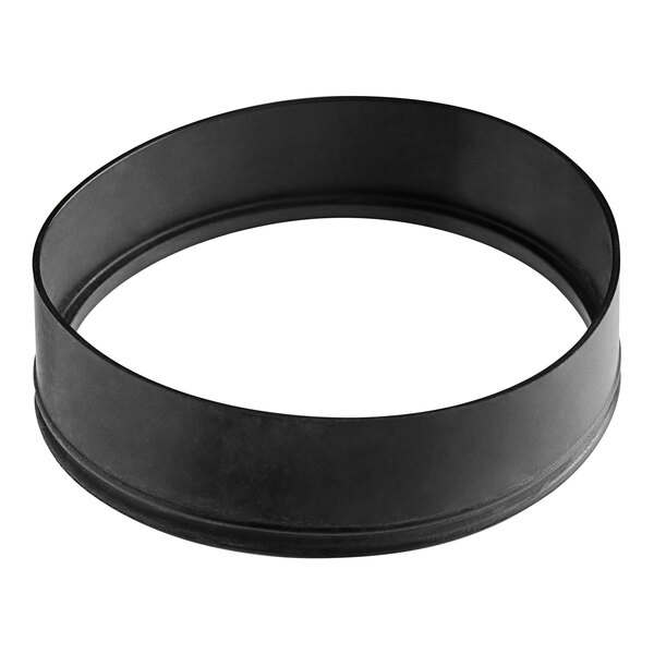 A black circular rubber seal with a white background.