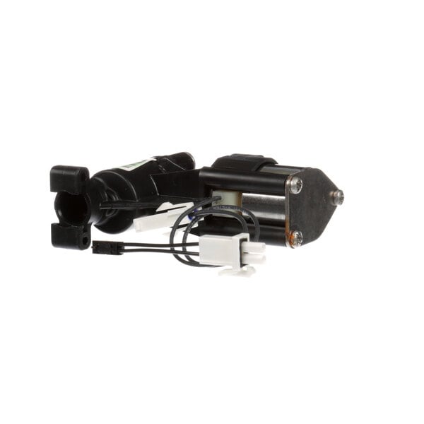 A black and white Lancer syrup valve motor with wires.