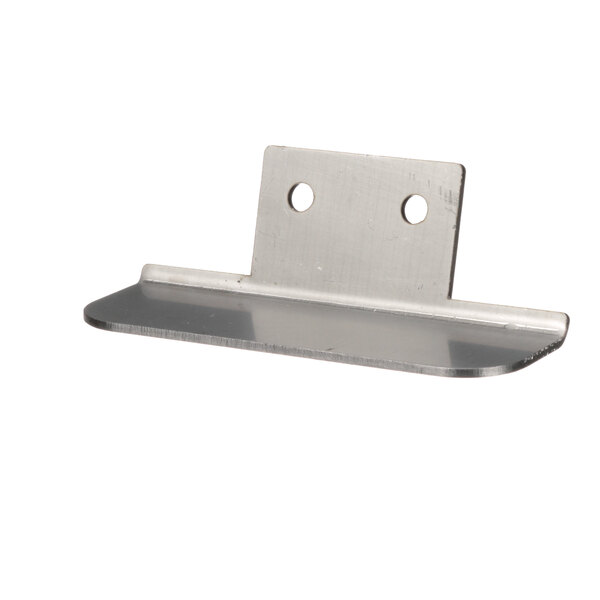 A Traulsen toe clip door bracket with holes in it.