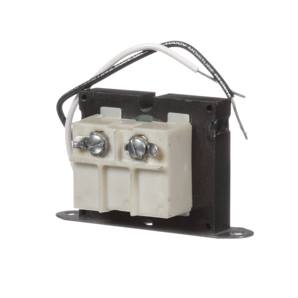 A close-up of a white and black Continental Refrigerator transformer