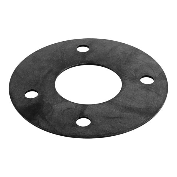 A black rubber gasket with holes.