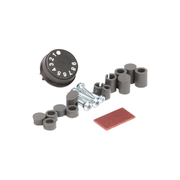 A black plastic Robot Coupe variator switch with screws and bolts.