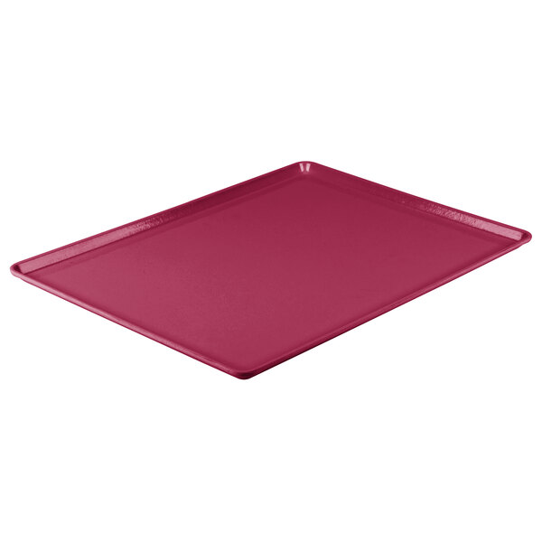 A red rectangular Cambro dietary tray.
