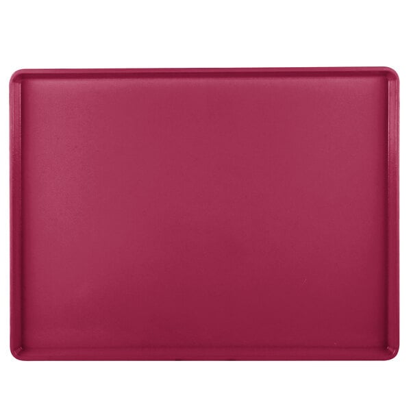 A cherry red rectangular Cambro dietary tray.