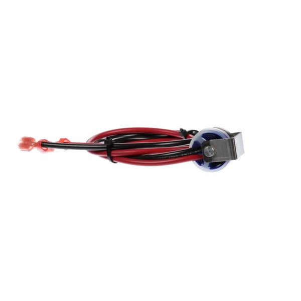 A red and black wire connected to a fan reset switch.
