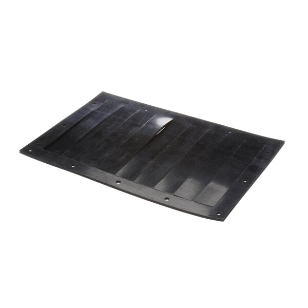 a black plastic plate with holes