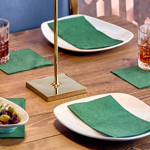 Choice Hunter Green 2-Ply Beverage / Cocktail Napkin - 1,000/Case
