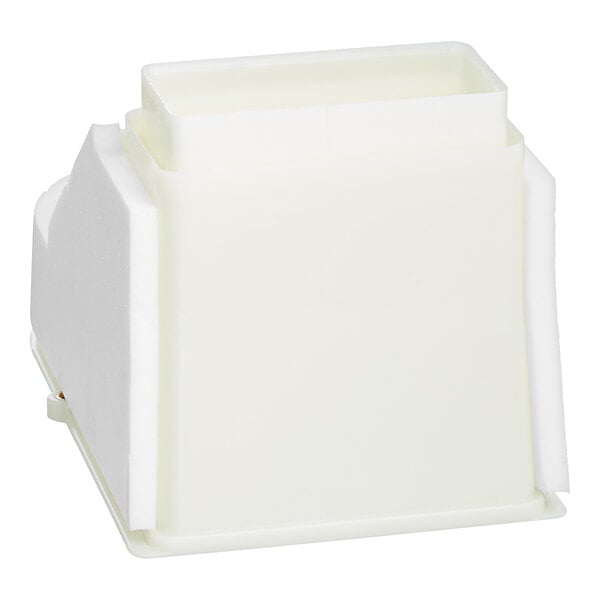 A white plastic box with a lid on top.