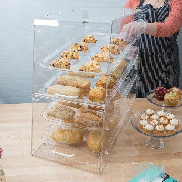 4 Tray Bakery Display Case with Front and Rear Doors