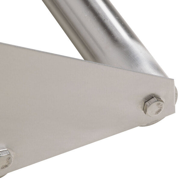 A metal pole with bolts used for mounting.