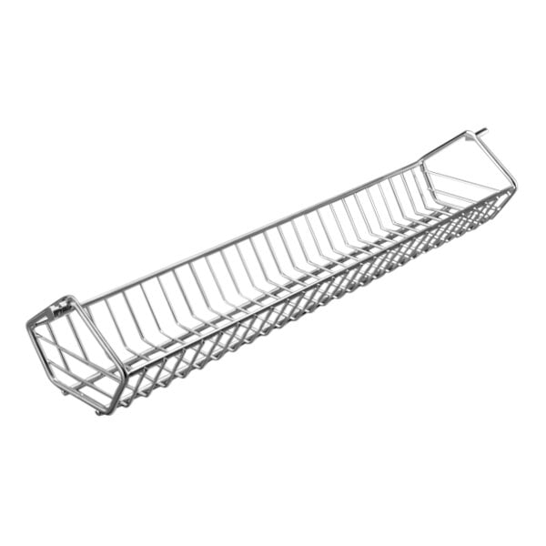 A metal basket for an Alto-Shaam rotisserie.