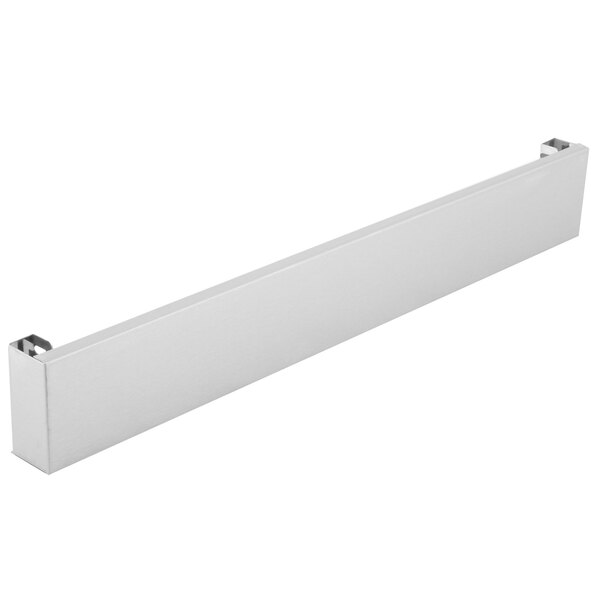 A white metal rectangular kick plate.