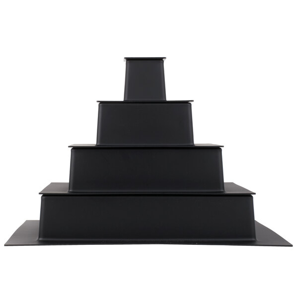 A black rectangular Matfer Bourgeat square wedding cake frame.