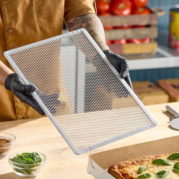American Metalcraft 18731 11" x 16" Expanded Aluminum Pizza Screen