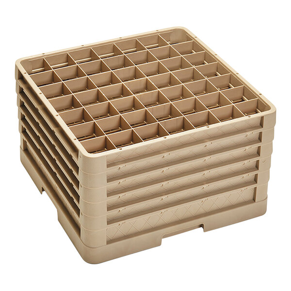 A beige Vollrath plastic container with 49 compartments and 5 extenders.
