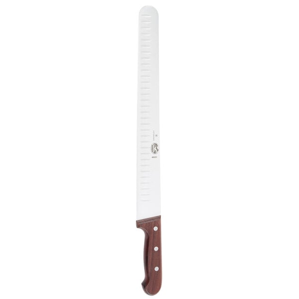 Victorinox 7.6059.12 14 Granton Edge Straight Slicer Knife with Wood Handle