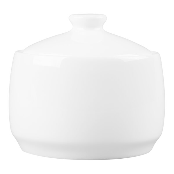 Reserve by Libbey 911190010 International 10 oz. Bone China Sugar Pot with Lid - 12/Case