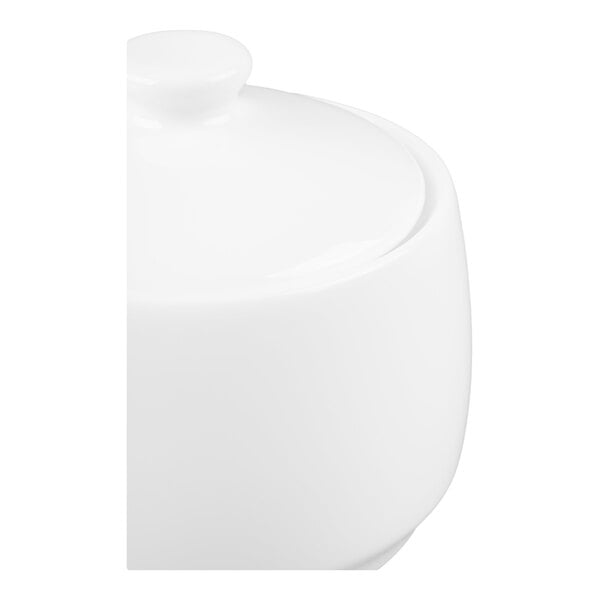 Reserve by Libbey 911190010 International 10 oz. Bone China Sugar Pot with Lid - 12/Case