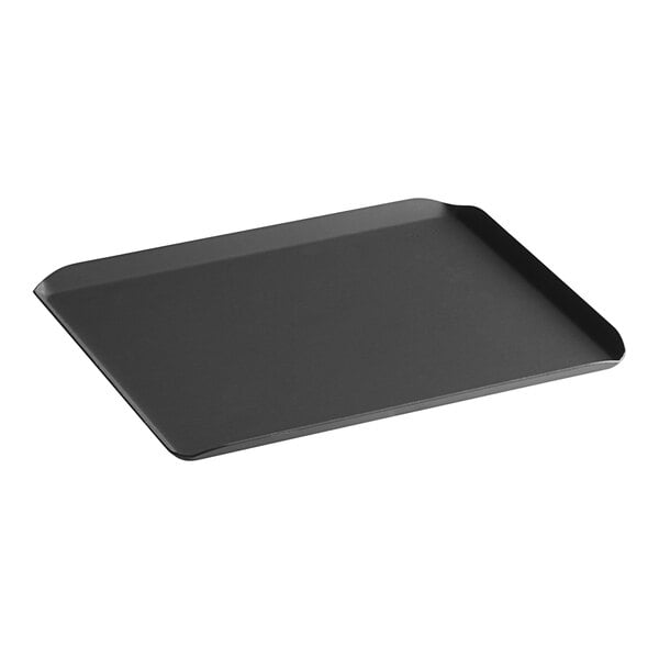 A black rectangular TurboChef solid aluminum tray with a handle.