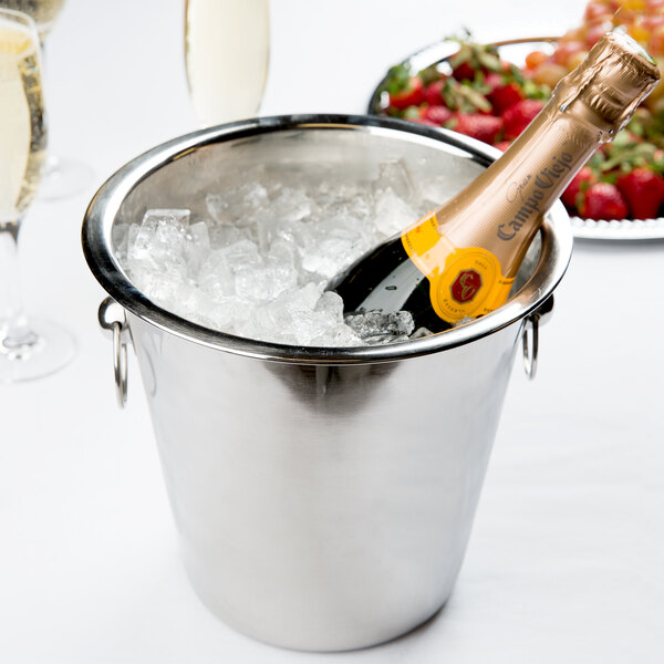 Champagne Bucket 7 1/2" Stainless Steel Wine / Champagne Bucket 4 Qt.