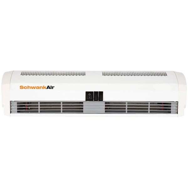 A white rectangular air curtain with vents.