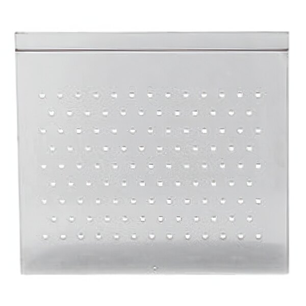 A white rectangular stainless steel TurboChef bottom jetplate with holes.