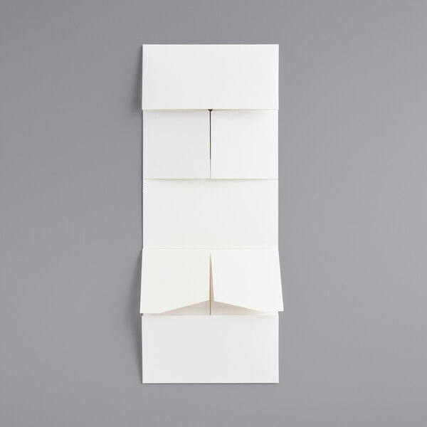 An 8 x 8 x 4 inch white customizable auto-popup window cake or bakery box.