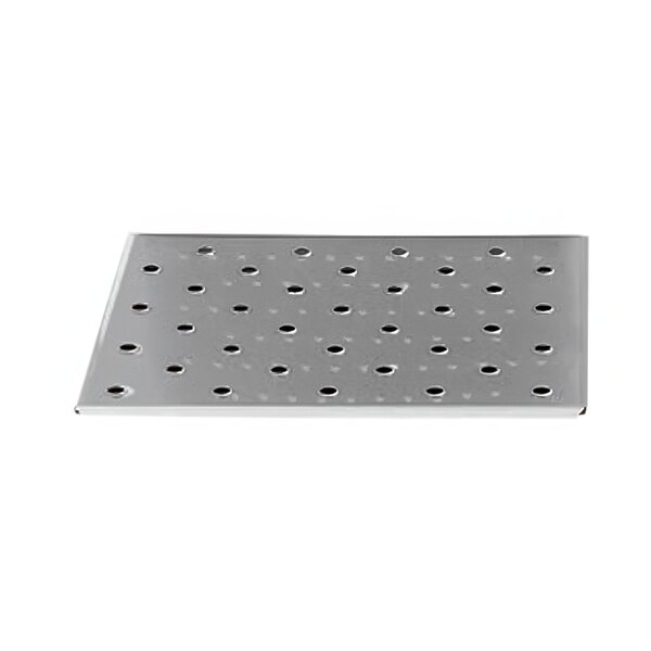 A close-up of a TurboChef stainless steel jetplate with holes.