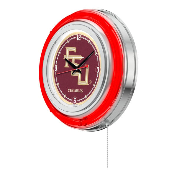 Holland Bar Stool Clk15FSU-FS Florida State University 15" Neon Clock