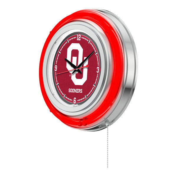 Holland Bar Stool Clk15Oklhma University of Oklahoma 15" Neon Clock