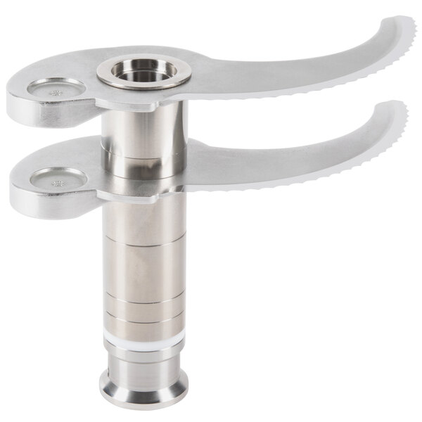 A Robot Coupe coarse serrated 3 blade assembly with two metal blades.